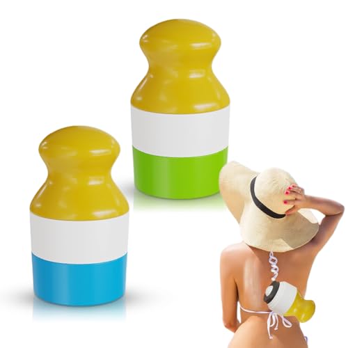 2 aplicadores de crema solar para niños, rellenables, para niños, adultos (A)