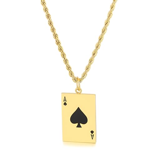 Collier carte de poker pendentif as de pique en argent, le cadeau idéal