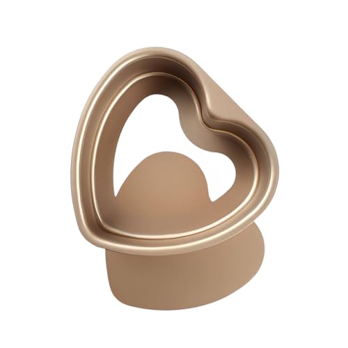 mophrati Molde para pasteles de aluminio Forma de corazón profundo con fondo extraíble Molde para pasteles chocolate resistente al calor Boda Navidad, 8 pulgadas