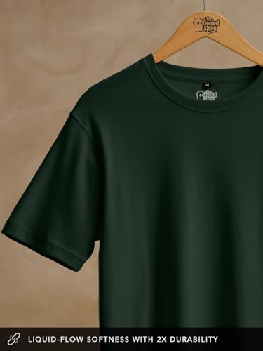 Image of The Souled Store Supima: Men and Boys Short Sleeves Round Neck Solid Premium Basic Casual Lightweight Easy to Style Everyday Streetwear Trendy Supima T-Shirt