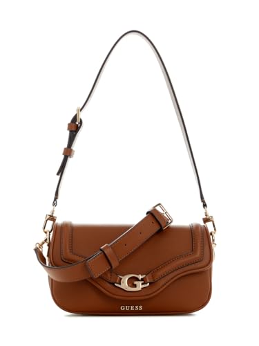GUESS DEA Mini bolsa de ombro com aba, conhaque