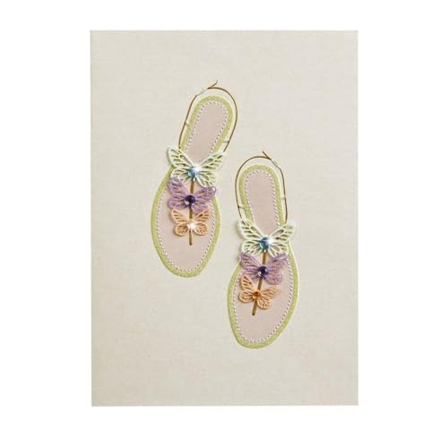 NIQUEA.D Happy Birthday Card, Butterfly Sandal Birthday (NB-0003),(5" x 7") Vertical2