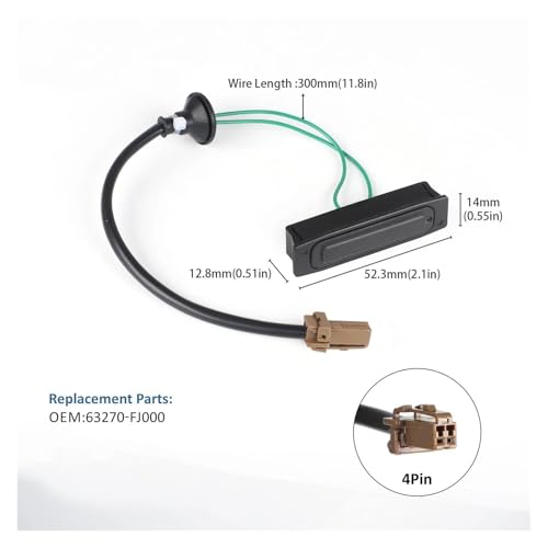 Bouton d'ouverture de hayon robuste et durable pour Subaru Impreza - 2