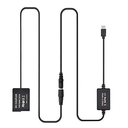 Cable USB C PD a acoplador DMW-DCC8 para grabación continua en Lumix GH2 G85 FZ300