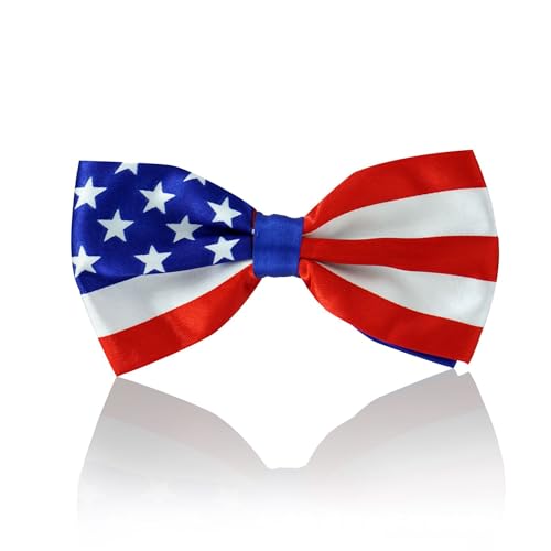 Pingyongchang 2PCS Men's American Flag Bow Tie Pre Tied USA Patriotic BOWTIE，Independence Day Decorations men and boys3