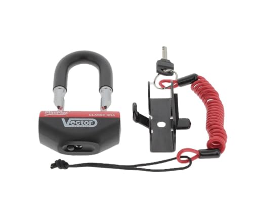 VECTOR - Antivol Moto Bloque Disque Minimax+ 16Mm / 47X40Mm - Classe SRA & ART5 - Type U - Avec Cordon De Rappel - Fiable