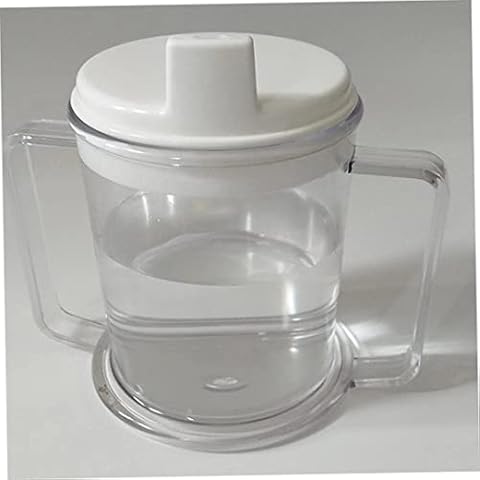 Independence 2-Handle Plastic Mug, Lightweight Drinking Cup with Easy-to-Grasp Handles for Hot and Cold Beverages, Spill-Resistant Adult Sippy Cup Cover
