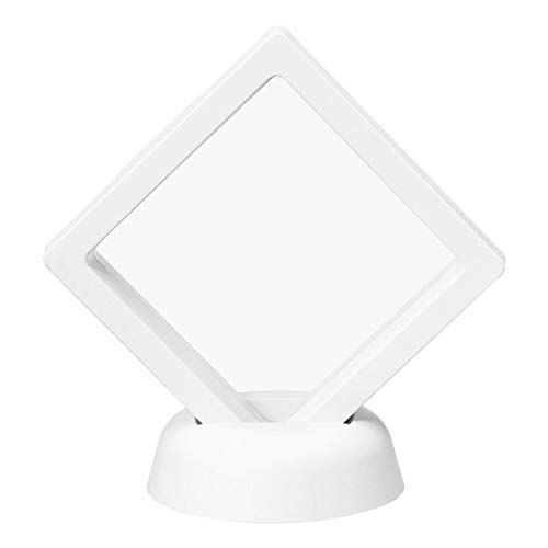 Garasani 10 Pack Suspended Floating Display Case Jewellery Coins Gems Artefacts Stand Holder Box Coin Display Stand (White) #TOP1