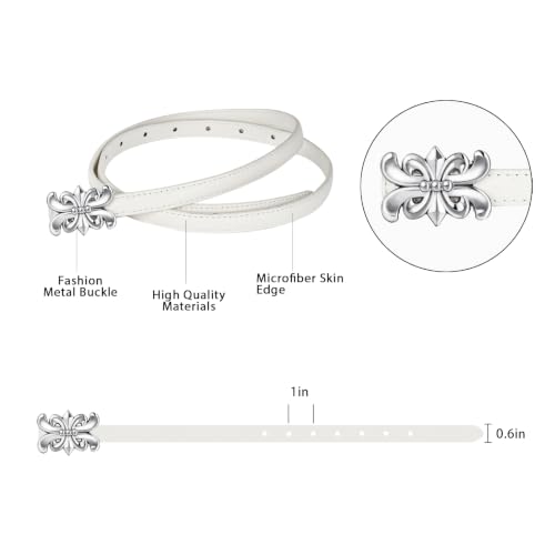 Image of Aurolran Women's Leather Belt with Buckle - Ideal for Dresses, Jeans, and Coats