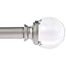 Amazon Basics Clear Acrylic Ball Curtain Rod Finials, Set of Two, Nickel