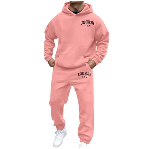 SUWBMHWE 2 Piece Sets for Men Sweat Jackets Men's Sweatsuits Set Suit Stretch Clothing Outfits Mens Jogging Suits Two All White Outfit Color Block Unisex Running Track Warm Tracksuits