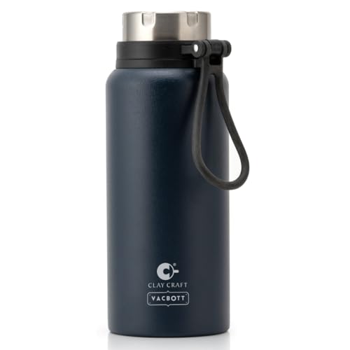 Image of CLAY CRAFT VACBOTT Topaz Uno Double Walled|18 Hours Hot and 24 Hours Cold Vacuum Insulated|Thermosteel|Flask Bottle 900 ml Steel Bottles for Travelling|BPA-Free|BIS Certified|1Year Limited Warranty