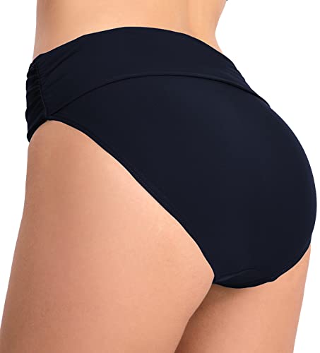 Image of Women's Bathing Suit Bottoms Full Coverage Ruched Bikini Tankini Bottom Swimsuit Brief