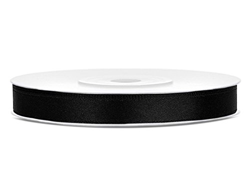 CC Double Faced Satin Ribbon 10mm width (3/8") (20 Metre Reel, Black)