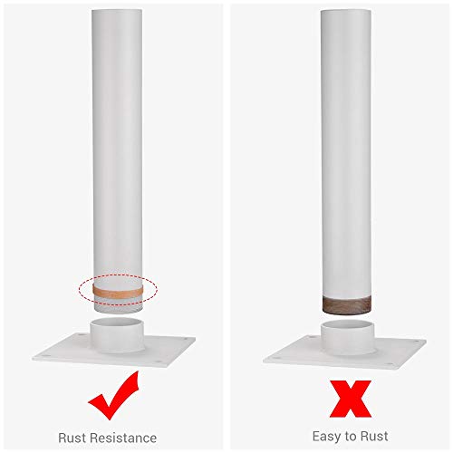 HeyJiaYu Flagpole Deck/Dock Mount, Flag Pole Base with Predrilled Holes, Flag Pole Holder for Ground, Windsock Base Umbrella Stand Outdoor Backyard, Umbrella Holder White (White) - Thumbnail 3