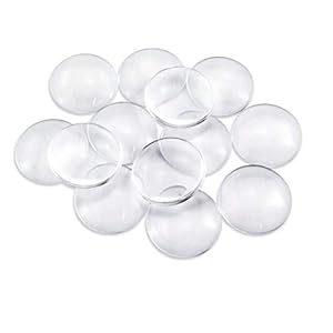 Faxco 30-Pieces Transparent Glass cabochons, Clear Glass Dome cabochon, Non-calibrated Round 1.57 inch/40mm for Photo Pendant Craft Jewelry Making