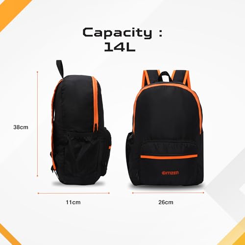 Image of Citizen Casual 75 Foldable Bag with Spacious Compartment, Hidden Pocket, Neon Shoulder Straps, Water Bottle Holders, and Quick-Access Pockets - Perfect for Travel Folable Backpack