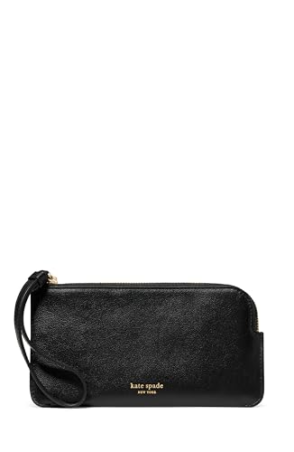 kate spade new york Bolsa feminina pequena de couro macio Zippy, Preto, One Size