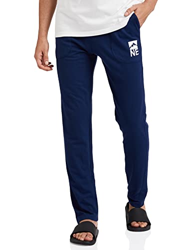 Amazon Brand – Symbol Men’s Lounge Cotton Bottom (TRK-03_Estate Blue_Medium) Regular Track Pants