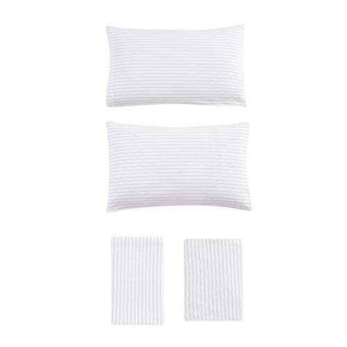 Image of Eddie Bauer - Flannel Sheets Full Size, Anti-Pilling & Wrinkle Resistant Cotton, Touchably Soft for All-Season Comfort - Bed Sheets with Matching Pillowcases & Fitted Sheet (Trail Stripe Grey)