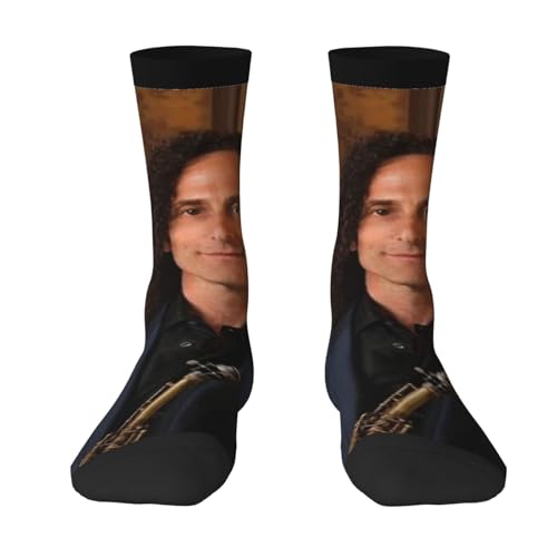 K-enny G contrast color mid-tube socks are moisture wicking, breathable and low in pilling 2 Black-1