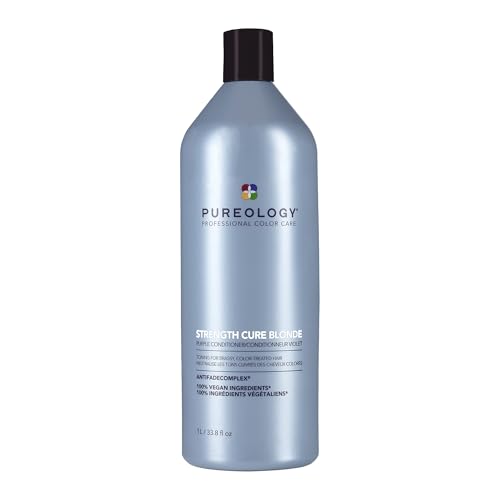 Pureology Strength Cure Blonde Purple Conditioner for Blonde & Lightened Color-Treated Hair, 33.8 Fl Oz
