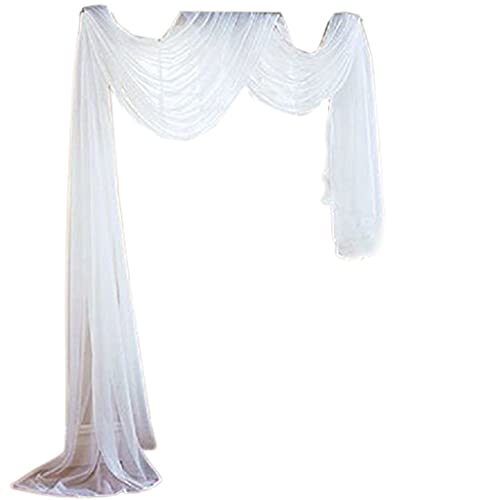 CVZJ Cortina de cama con toldo transparente, elegante gasa para ventana, cortinas de arco de boda, cenefa de algodón, poliéster