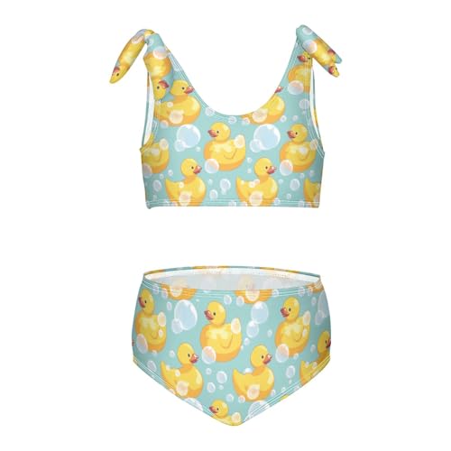 Wusikd Rubber Ducks Girls Swimsuits Two Piece Bubbles Swimwear Bikini Set for for Girls Size 3T