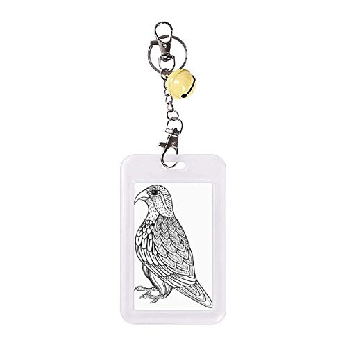 Pochette oiseau peinture long badge d'exception avec cloche jaune protecteur de luxe