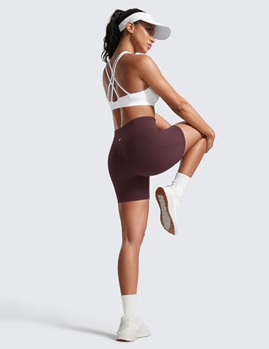 Image of CRZ YOGA Secretsculpt Biker Shorts Pockets 5'' | Booty Scrunch Butt, Butterlift, Buttery Soft, Moderate Compression, Workout, Pilates, No Front Seam, High Waist, for Women