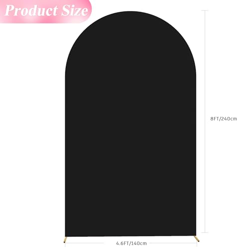 undefined Wokceer Wedding Arch Cover 8FT Spandex Fitted Wedding Arch Stand Covers Round Top Chiara Arch Backdrop Cover for Birthday Party Ceremony Banquet Decoration Black の商品画像 1