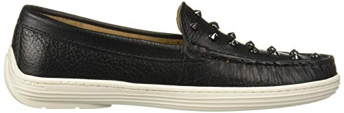Marc Joseph New York Kids Boys/Girls Leather Studded Loafer, Black Grainy, 1 M Us Little #TOP5