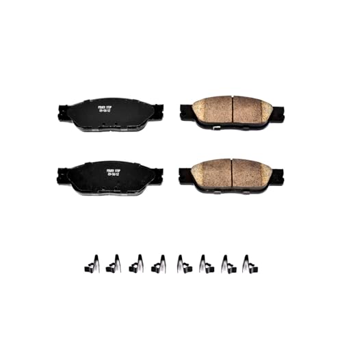Image of PowerStop Front Brake Pads for Jaguar S-Type 2003-05 | Jaguar Vanden Plas 2004 - Z17 Ceramic Brake Pads with Installation Hardware, 17-933