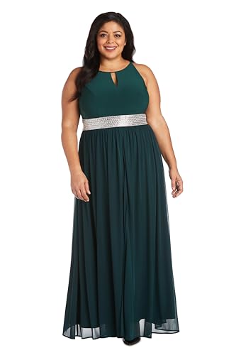 Image of Halter Maxi Dress W /Rhinestone Waist & Flowing Car Wash Skirt