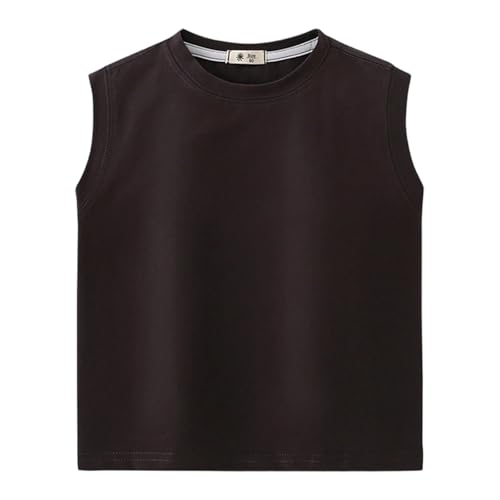 Sleeveless tank top for girls, comfortable and casual clothing, ideal for young children and teenagers as a perfect alternative to classic t-shirt, dark grey, 9-10 Years