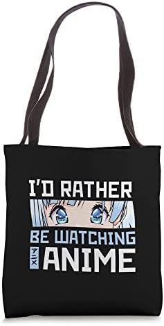 I'd Rather Be Watching Anime Manga Cosplay Anime Merch Tote Bag image 5