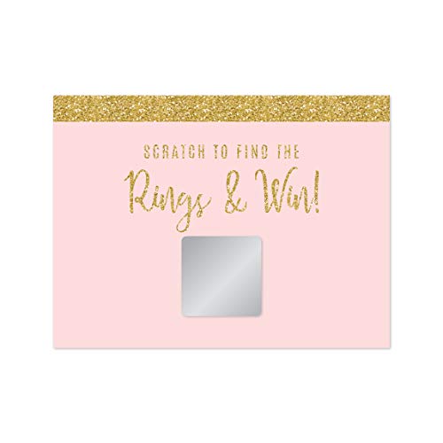 Andaz Press Blush Pink Gold Glitter Print Wedding Collection, Bridal Shower Game Scratch Cards, 30-Pack