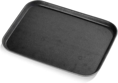 Image of Prokitchen Rectangle Multi-use Anti-Skid Serving Tray Set of 2 - Unbreakable Snacks Tea Water Serving Tray, Lightweight, Sturdy, Non-Slip Platter for Restaurants, Cafes & Bars (14 X 18 Inches)