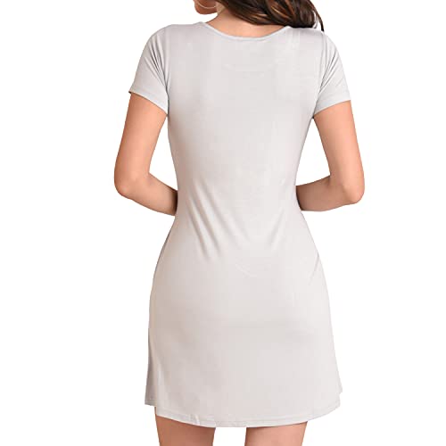 Image of Miss Lavish London Women's Relaxed Fit T Shirt Dress with Pockets Short Sleeve Summer Vacation Dresses