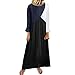 Produktbild iCerber Damen Kleider Große Größen Maxikleid Lose O-Ausschnitt Kleid Langarm Elegantes Vintage Bodenlanges Lange Kleider Bluse Maxikleider Freizeitkleider Sommerkleider S-5XL (M,Schwarz-B)