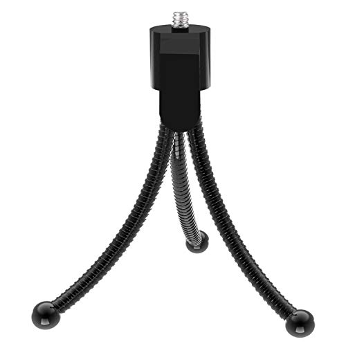 Webcam Camera Tripod - Mini Computer Cameras Flexible Stand, Lightweight Adjustable Small Tripods Stand for Conference Room Desktop(Black)