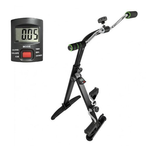 Image of Adjustable Pedal Exerciser for Seniors, Upright Arm and Leg Exercise Bike for Home Physical Therapy, Sit-Down Recumbent Cycle with LCD Display & Chrome Handlebars for Joint Mobility