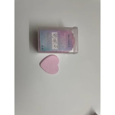 BELOOSYE 400 PCS Lint Free Nail Wipes, Eyelash Extension Glue Wipes, Super Absorbent Soft Non-woven Fabric Heart Shaped Nail Remover Wipes for Lash Extension Supplies & Nail Polish Bottle(Light Pink) Cover