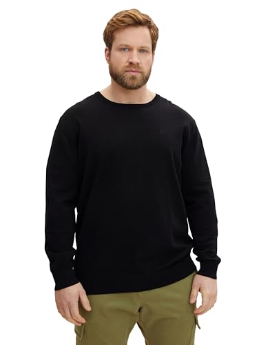 TOM TAILOR Herren Plussize Basic Strickpullover mit Crewneck