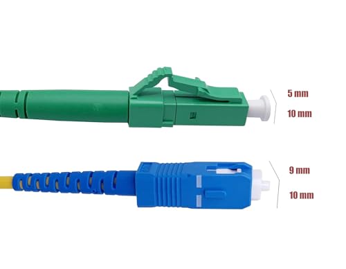 3. Bild von Elfcam® - 20m Glasfaser-Kabel LC/APC auf SC/UPC Stecker für FRITZ!Box, Simplex 9/125μm OS2 Patchkabel, Lichtwellenleiter LSZH (20M) 20M