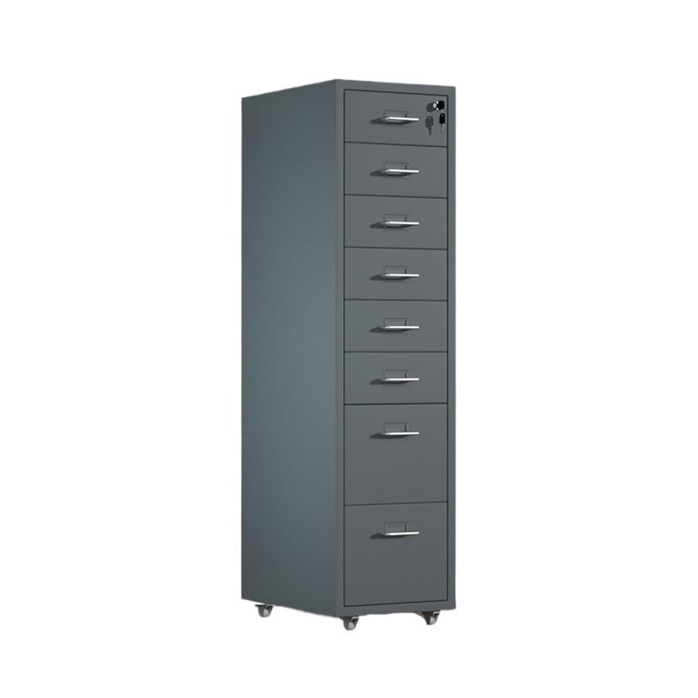 Aioneer Gris File Cabinet Metal File Data Organizer Multifunctional Office Storage Drawer Cabinet 8 Layer Large Capacity File Cabinet Filing Cabinet