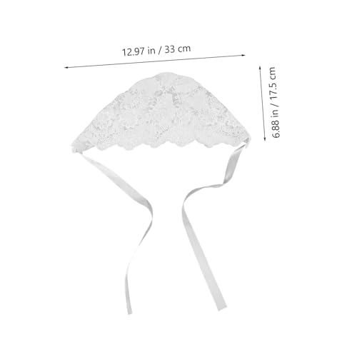 Toyvian Adorable Lace Cotton Hat with Adjustable Belt Breathable Floral Bonnet for Soft White Cotton Cap for Spring Summer Photo Props Comfortable Fit4