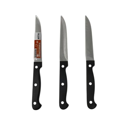 SIROCO Premium Stainless Steel Steak Knives Set of 3 - Smooth 4.3" Blade - Stylish Sharp Design