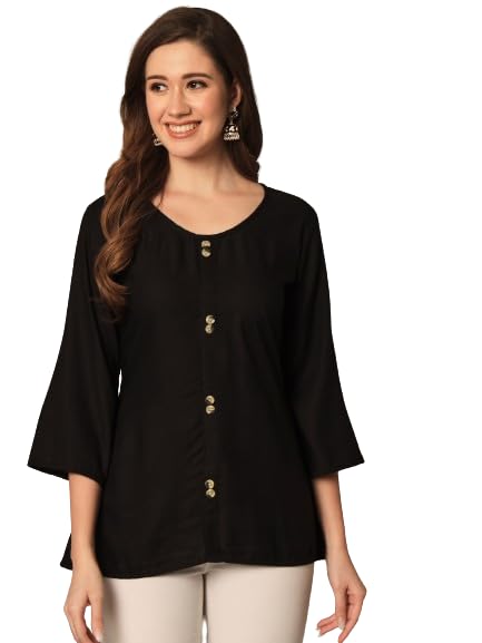 Meeranshi LIVING Black A-line Top