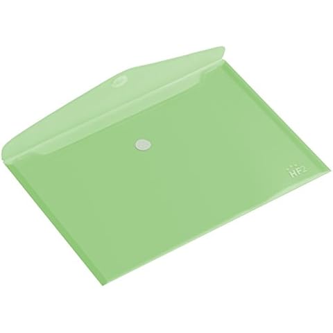 HF2 A5 Landscape Transparent Document Envelope - Green Cover